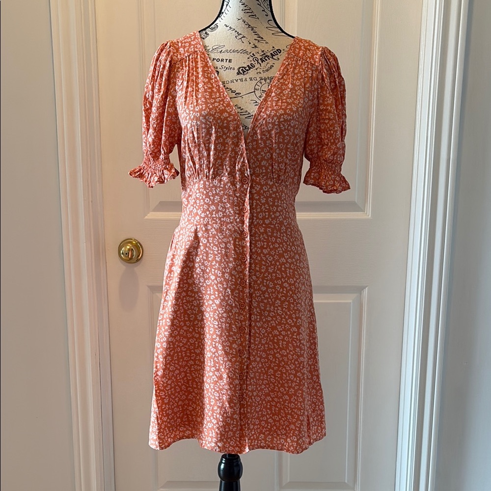BB Dakota by Steve Madden Peachy Ruched Puff Sleeve Mini Dress